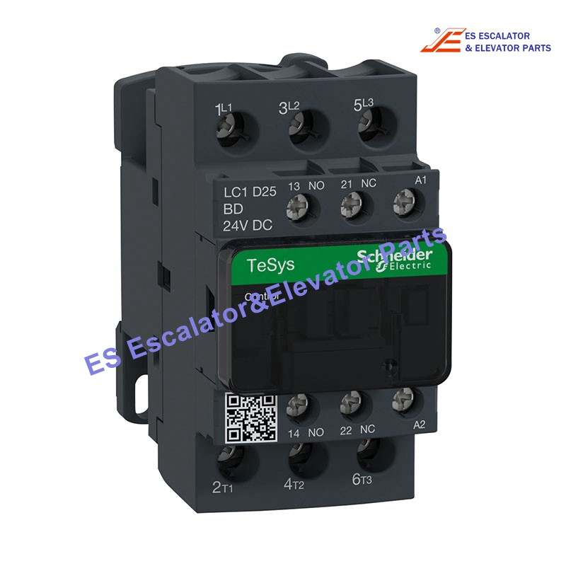 LC1D25BD Elevator Contactor 3P(3 NO) AC-3/AC-3e <= 440V 25A 24VDC Coil Use For Schneider