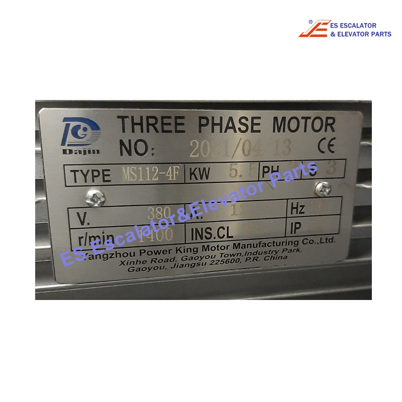 MS112-4F Elevator Motor 3PH 5.5KW 380V 1A 50HZ 1400R/Min Use For Other