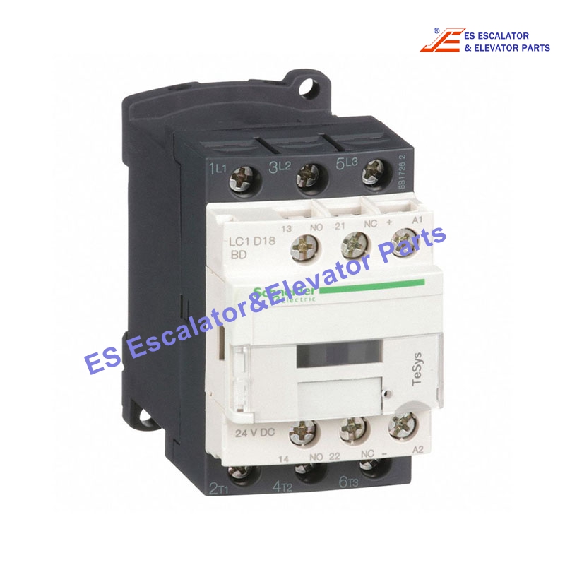 LC1D18MD Elevator Contactor 3P(3 NO) - AC-3/AC-3e - <= 440V 18A - 220V DC Coil Use For Schneider
