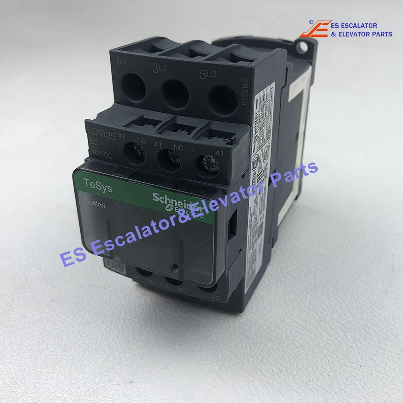 LC1D25ED Elevator Contactor 3P(3 NO) AC-3/AC-3e <= 440V 25A 48 VDC Coil Use For Schneider