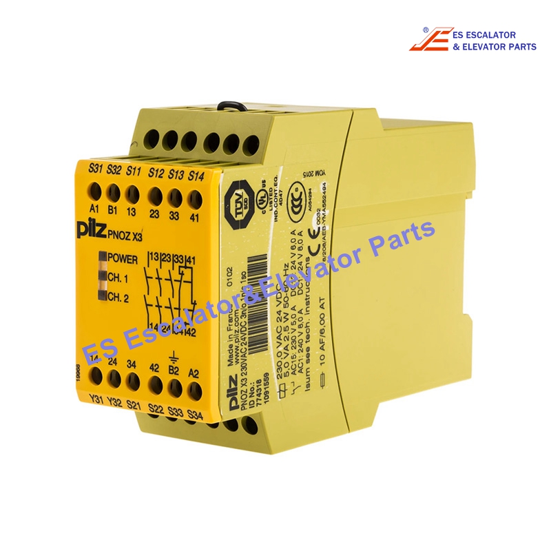 PNOZ X3 Elevator Safety Relay 24VDC 230VAC Use For Other