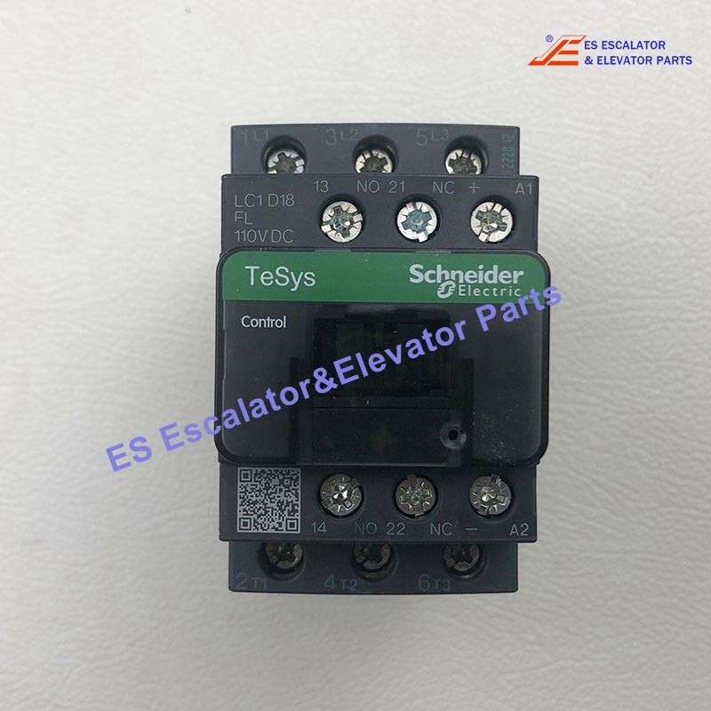 LC1D18FL Elevator Contactor 3P(3NO) AC-3/AC-3e <=440V 18A 110VDC Use For Schneider