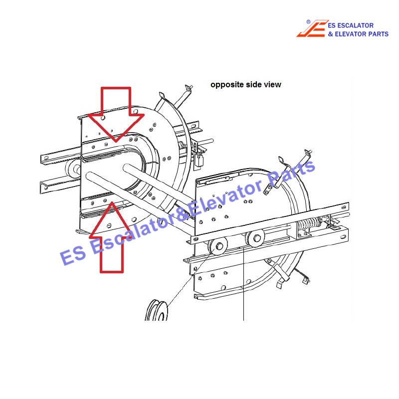 XAA483QE2 Escalator U-shaped Step Roller Return Guide Tracks For XO-508 Tension Carriage (Left and Right) Use For Xizi Otis