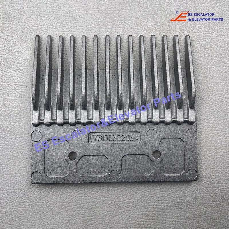 C751003B203 Escalator Comb Plate Aluminum L127mm W115mm Hole Space 64mm 14Teeth Center Left Right Use For Mitsubishi