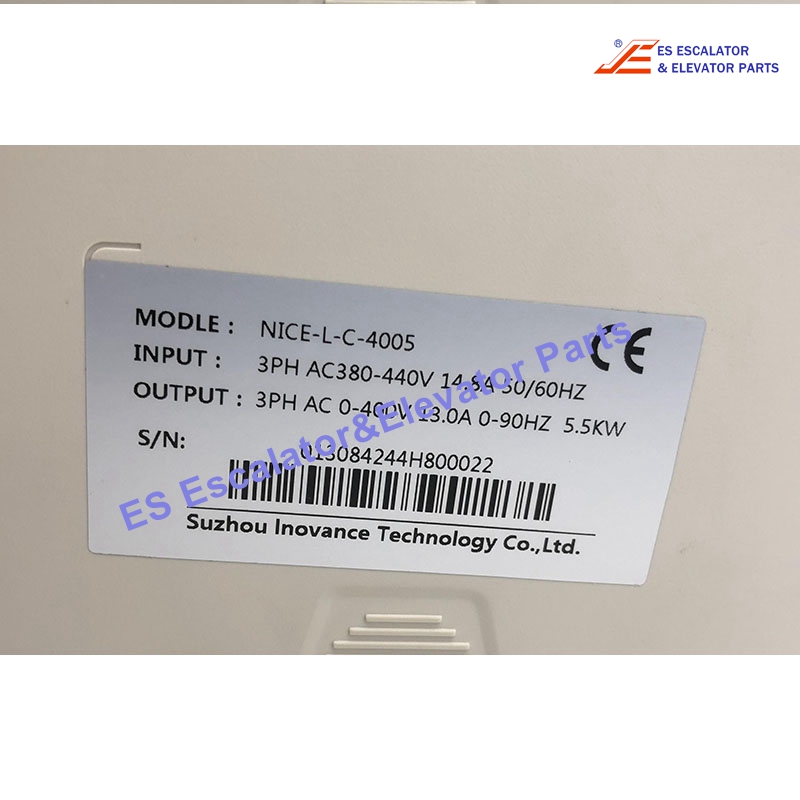 NICE-L-C-4005-SJH Elevator Inverter Input:3PH AC380-440V 14.8A 50/60HZ Output:3PH AC0-400V 13.0A 0-90HZ 5.5KW Use For Monarch