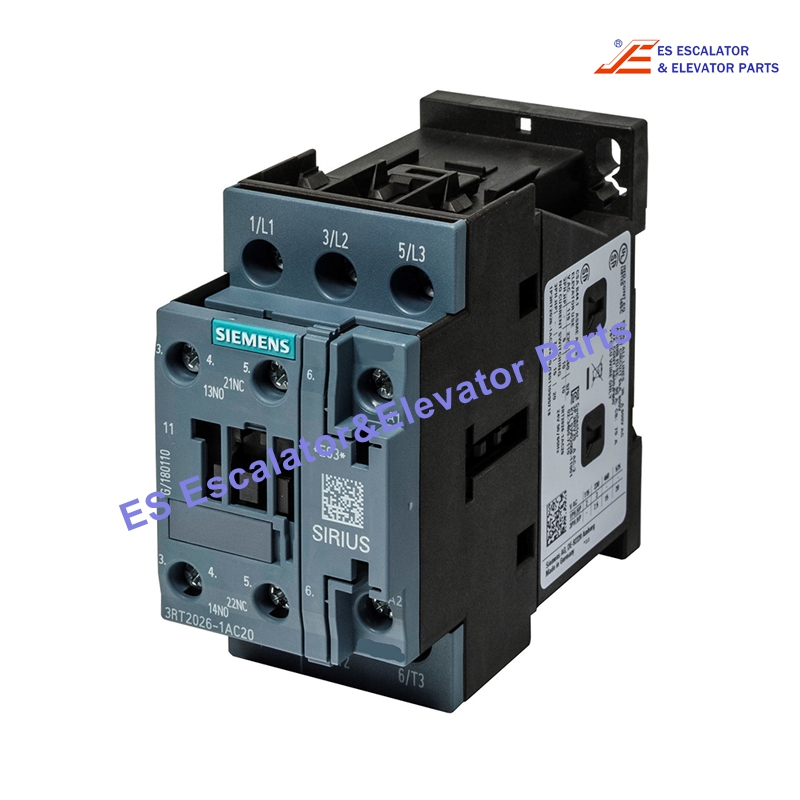 3RT2026-1AH20 Elevator Power Contactor AC-3 25A 11KW/400V 1NO+ NC 48VAC 50/60HZ 3-Pole Use For Siemens