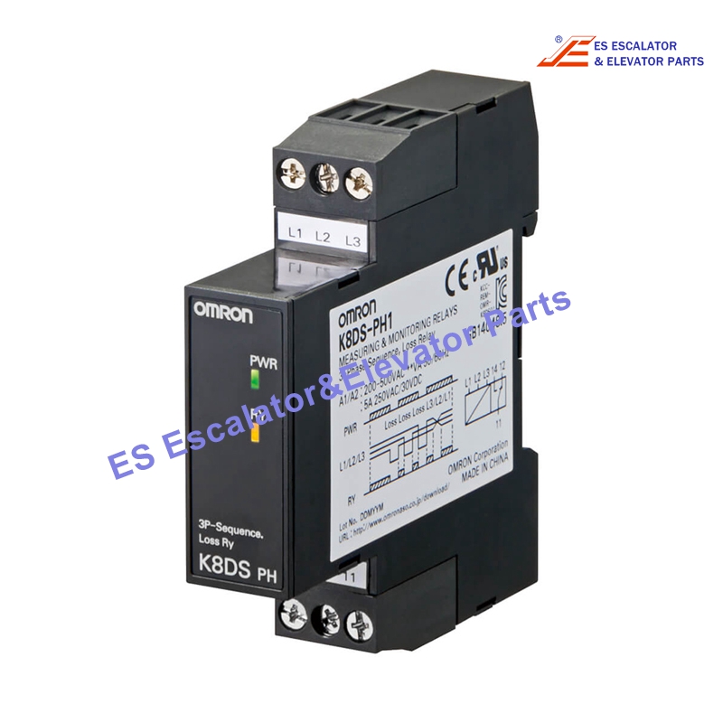 K8DS-PH1 Elevator Monitoring Relay 3 Phase Voltage:200-480 VAC Use For Omron