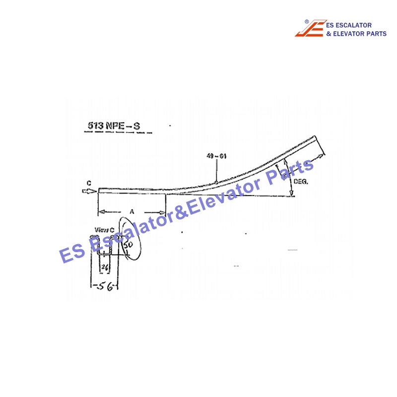 GAA402BRK22 Escalator Handrail Guide Rail Upper Curved Guide For Handrail Otis 476Y02 (GAA402 BRK 22) With Cradle For NPE 513 Use For Otis