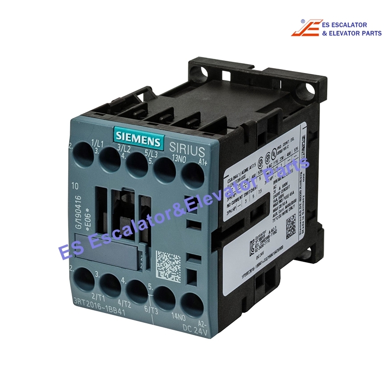 3RT2016-1BB41 Elevator Power Contactor AC-3 9A 4KW/400V 1NO 24VDC 3-Pole Use For Kone