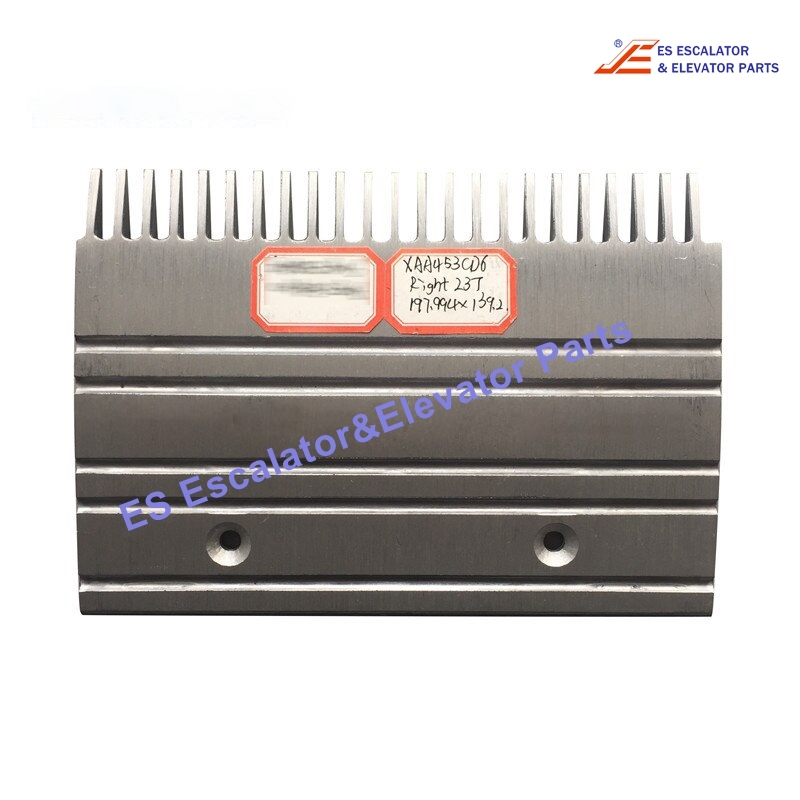 XAA453CD6 Escalator Comb Plate Length:198mm Width:139.2mm Hole Space:101.7mm 23T Right AluminumUse For Otis