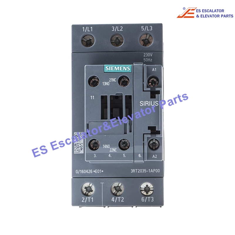 3RT2035-1AP00 Elevator Power Contactor AC-3 40A 18.5 KW/400V 1NO+1NC 230VAC 50HZ 3-Pole Size S2 Screw Terminal Use For Siemens