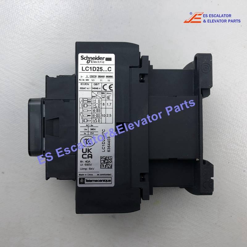 LC1D25P7C Elevator Contactor Current:25A Voltage:AC230V 50/60HZ Use For Schneider