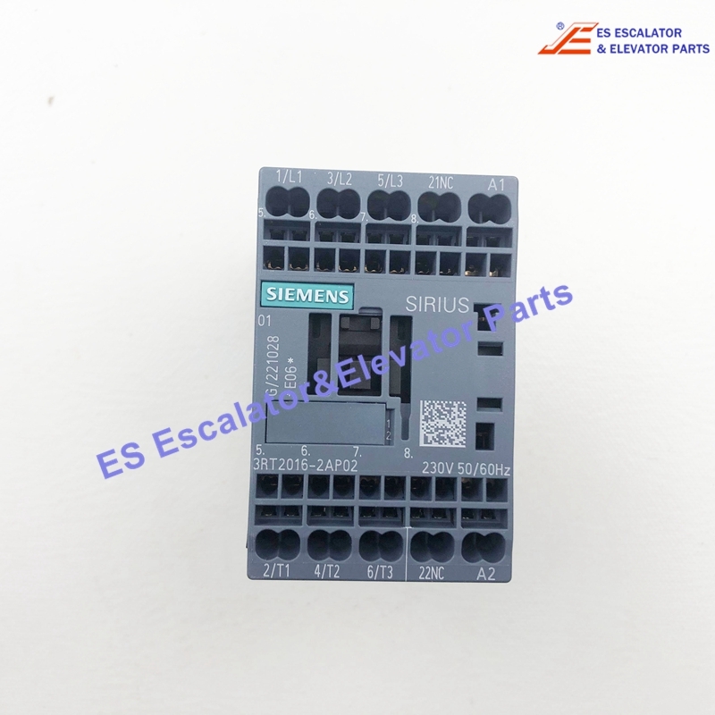 3RT20162AP02 Elevator Power Contactor AC-3e/AC-3 9 A 4 kW / 400 V 1 NC 230 V AC 50 / 60 Hz 3-pole Use For Siemens