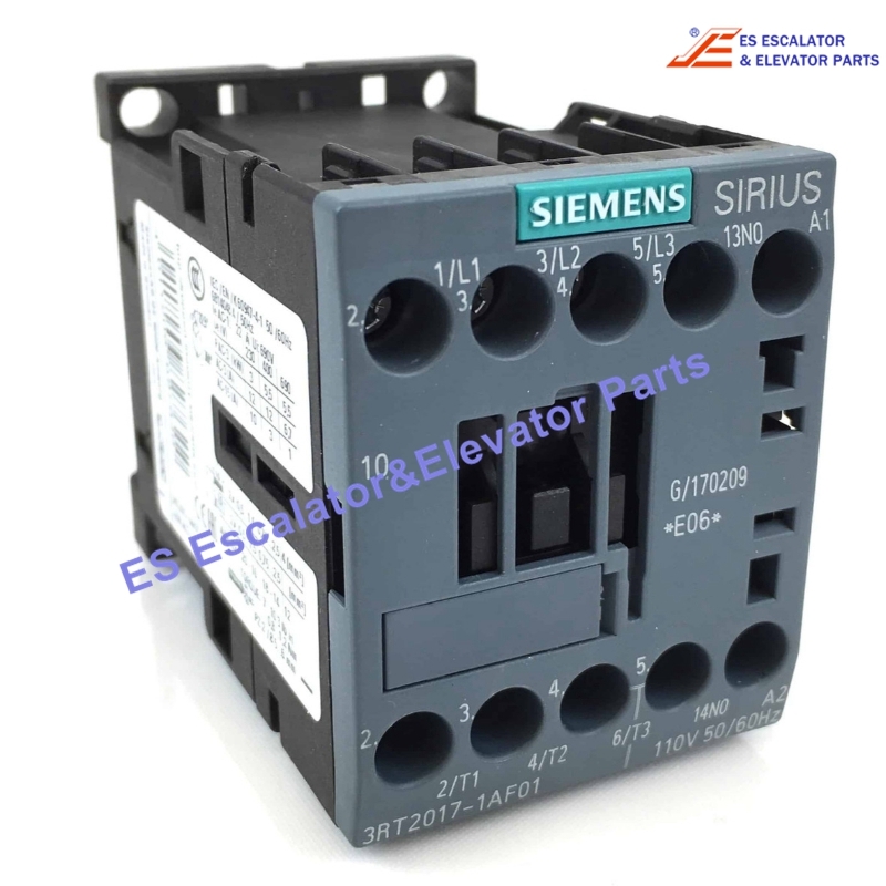 3RT2017-1AF01 Elevator Contactor AC-3e/AC-3 12 A 5.5 kW / 400 V 1 NO 110 VAC 50/60 Hz 3-poleUse For Siemens 