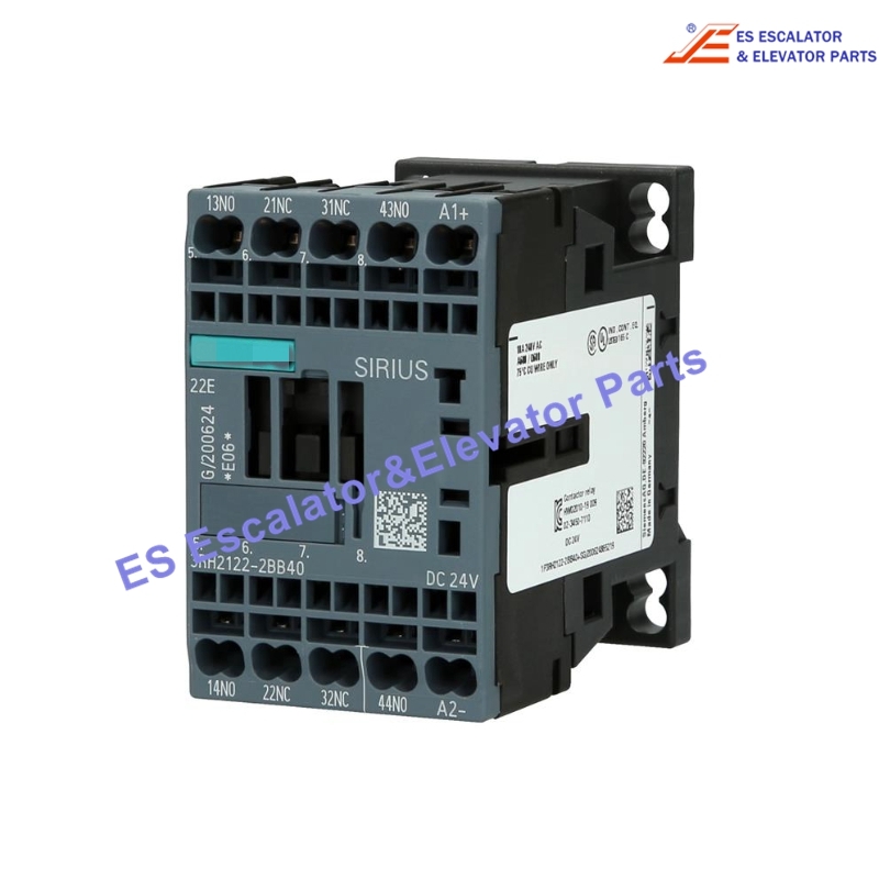 3RH21222BB40 Elevator Contactor Relay 24Vdc Use For Siemens
